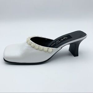 G + S Handmade Wedding Mules Sequin Flowers‎ Sz 6